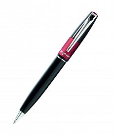 Ручка подарочная Silwerhof с пов.мех.  корп. черный лак с красной полосой